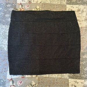 Torrid Black/Gold Sparkly Skirt